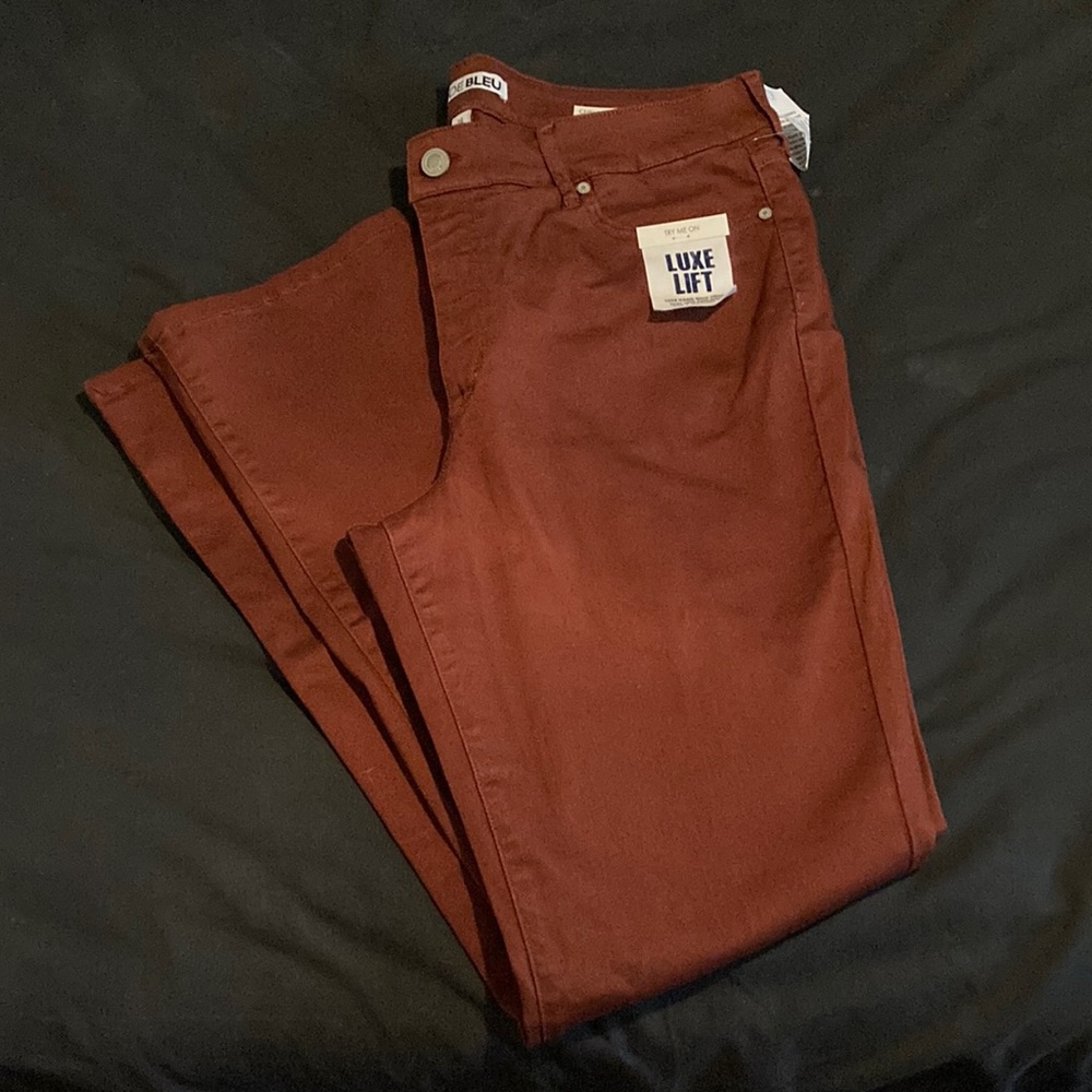 Straight leg copper jeans